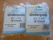 Secure Personal Care Underpads 23" X 36" SP13150 12 PACKS =120 Pads Sealed