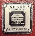 5g (gram) Geiger Silver Bar With “MILK SPOTS” .999 Fine - Serial Number BV457505