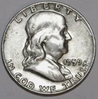 1959-D Franklin Silver Half Dollar - Circulated - Very Fine - #1110EB