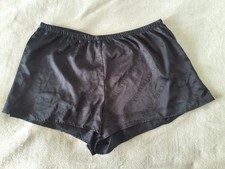 Victoria's Secret Black Logo Satin Sleep Shorts Large L