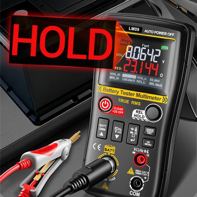 Compact Battery Internal Resistance Meter and Digital Multimeter for Field Use