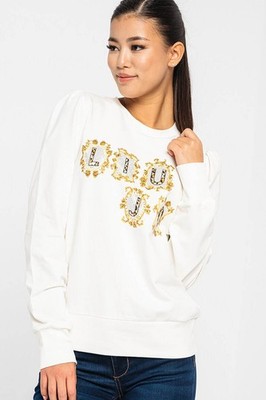 LIU JO Cream WF2331 Crew Neck Long Sleeve Sweatshirt