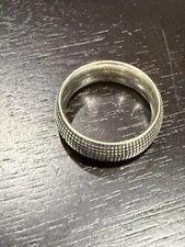 David Yurman Sky Band Ring Sterling Silver 925 – Size 10 Textured Grid Design