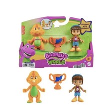 NEW Fisher Price Barney's World Barney s Friend Mel Billy Dino Figure Set Of 3