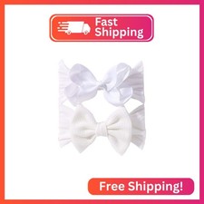 ZCYYYS Baby Baptism Headband Lace Bow Headband Christening Headbands with Pearls