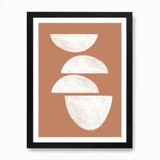 White Bowls Art Print Framed Wall Art Poster Canvas Print Picture