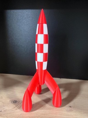 Moon Rocket 30 cm Figure 3D Printed Collectible Model: Destination Moon