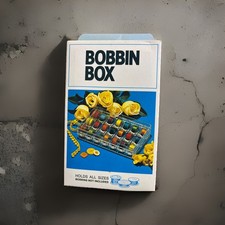 Vintage 21 Slot Bobbin Box Case Holder with 21 Bobbins 2