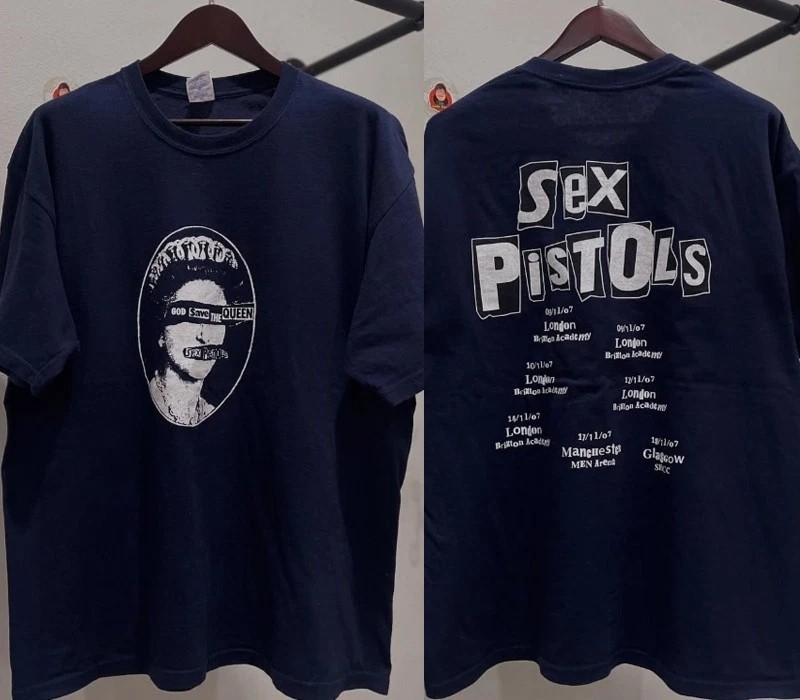 Sex Pistols rock band God Save The Queen 90s Short Sleeve T shirt
