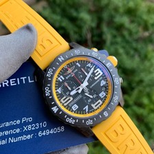 Breitling Endurance Pro Chronograph X82310 44mm Yellow Wristwatch Papers 6