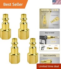 4-Pc 1/4 Inch Brass Air Hose Fittings Kit - NPT Quick Connect Adapter Set