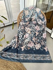 Bassetti Stoff SATIN VERONA B1 blau hellblau 245x210 Decke Läufer Vorhang Kissen