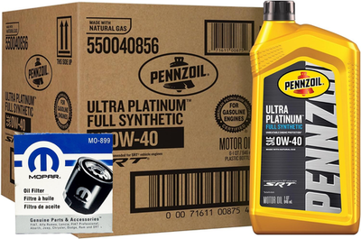 #ad SRT Pennzoil Ultra Platinum Motor Oil 0W 40 8 Quarts w 1x Mopar 899 Filter $104.99