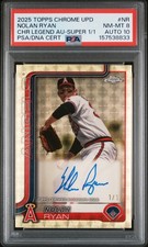 Marketplace image: 2025 Topps Chrome Legends Autographs SuperFractor Nolan Ryan 1/1 - PSA NM-MT 8
