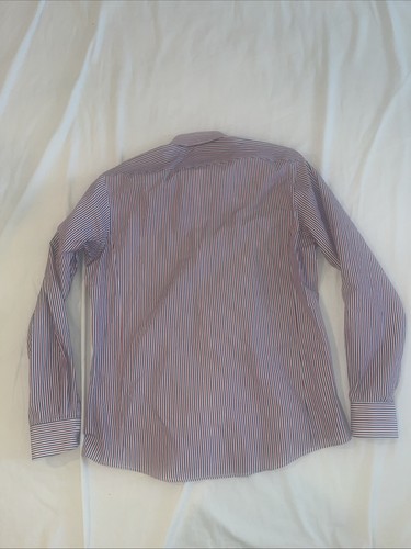 Thomas Pink White Red & Blue Striped Shirt w/ FlipCuffs - 16 x 41 - Picture 4 of 12