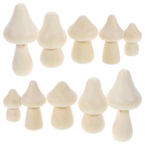  20-częściowy drewniany zestaw grzybów, niedokończone drewniane miniaturowe dekoracje grzybowe, - Zdjęcie 11 z 12