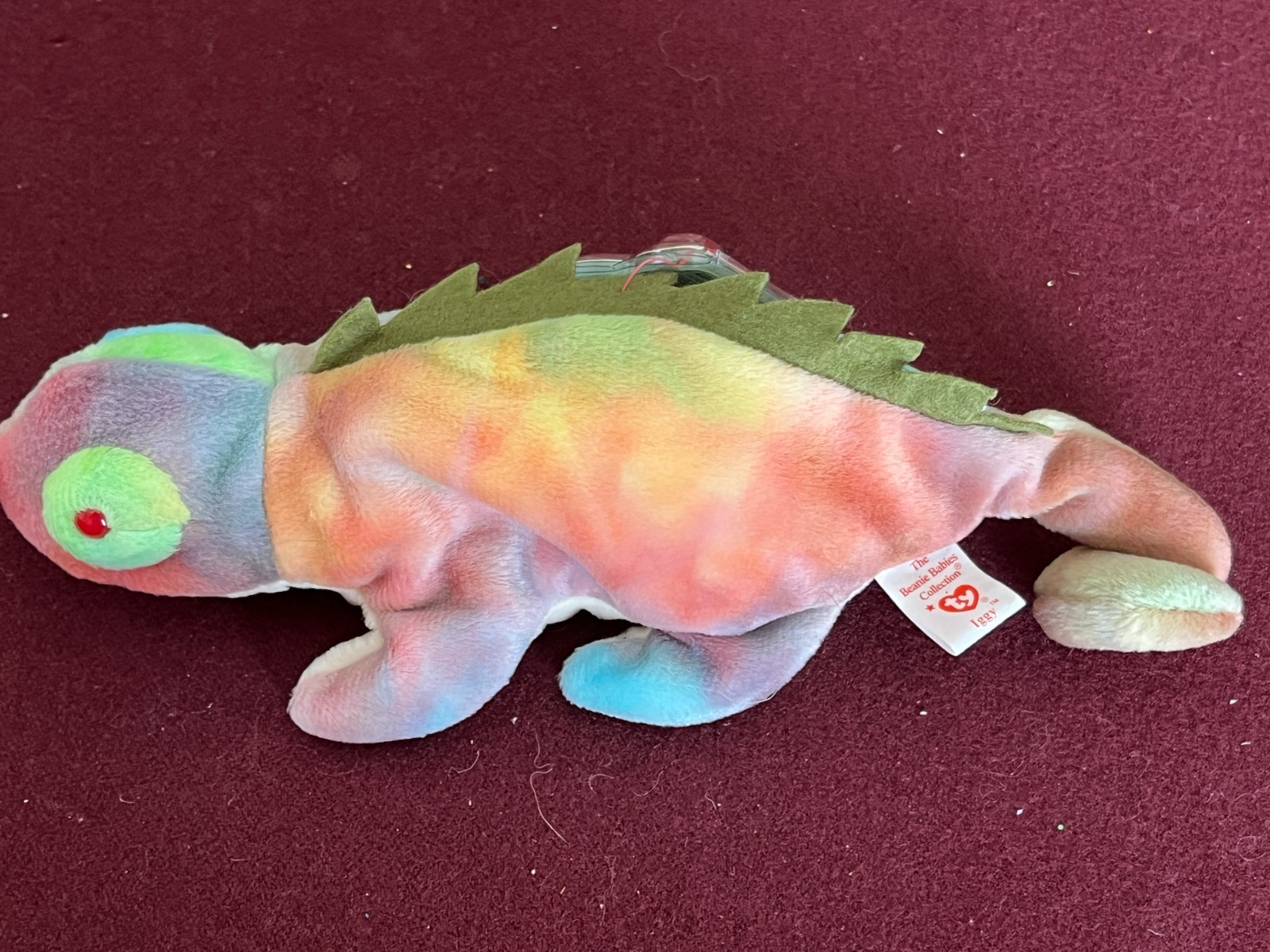 Ty Beanie Baby 9 inch Rainbow Iggy The Iguana Chameleon Toy