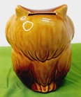 Vintage Ceramic Owl Coin Bank  Brown 5" Tall Made In Japan  Big Eyes — photo 4