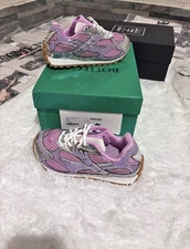 Bottega Veneta Orbit Gloss Silver Women's Sneakers Size All 100% Authentic