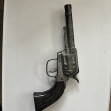 Vintage Pony Boy Toy Cap Gun Metal Tootsietoy Silver w/Black Handle