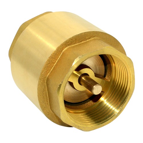 1-1/2 in in-line Vertical brass Check Valve NPT threaded Spring Loaded for water