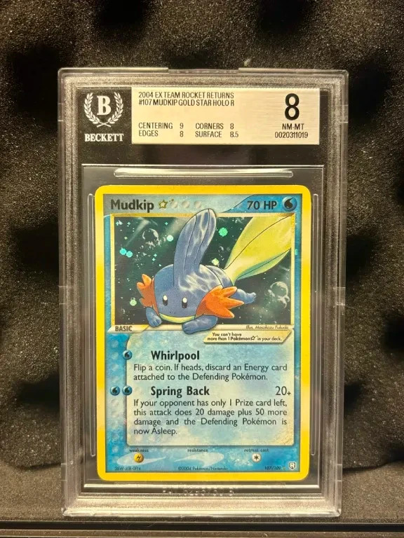 BGS 8 Mudkip Gold Star 107/109 EX Team Rocket Returns Holo