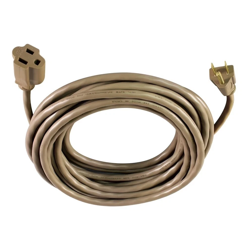 Outdoor Extension Cord 25FT 16AWG 3 Prong Single Outlet 125V 13A Tan - thumbnail 2