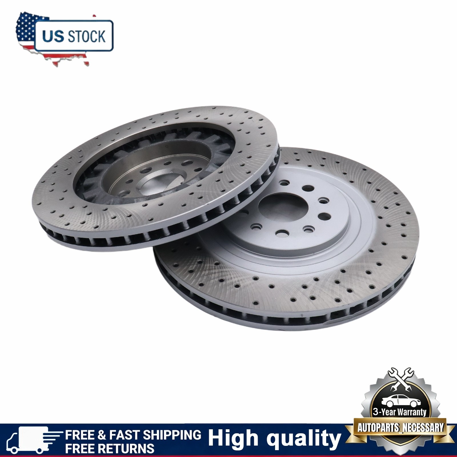2x High Quality Front Brake Disc For Maserati Ghibli Quattroporte Brake Rotors