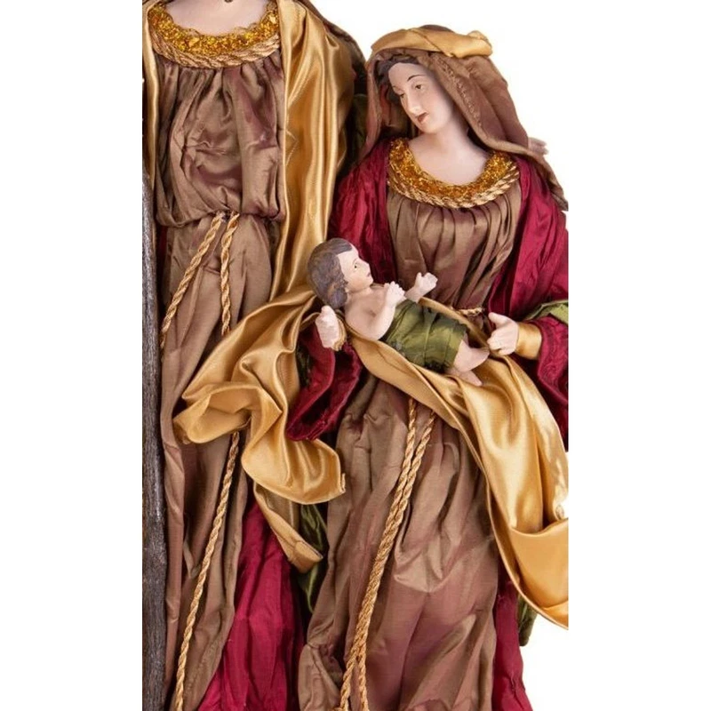 Natività Sacra Famiglia BRANDANI Burgundy Presepe Resina 47 cm Statua Natale, fotografia 6 di 9