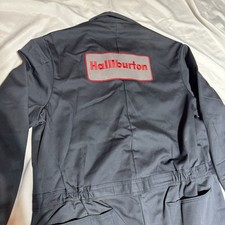 VTG Gray Pride-Maker Coveralls Insulated Quilted Halliburton Patch 46-48 XT