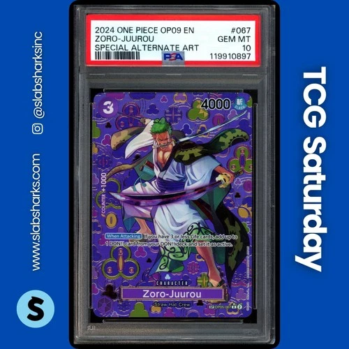 2024 ONE PIECE EMPERORS IN THE NEW WORLD #OP05-067 ZORO-JUUROU SP ALT ART PSA 10