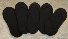 Womens No Show Low Cut Socks Black Medium 5 Pair 5-10
