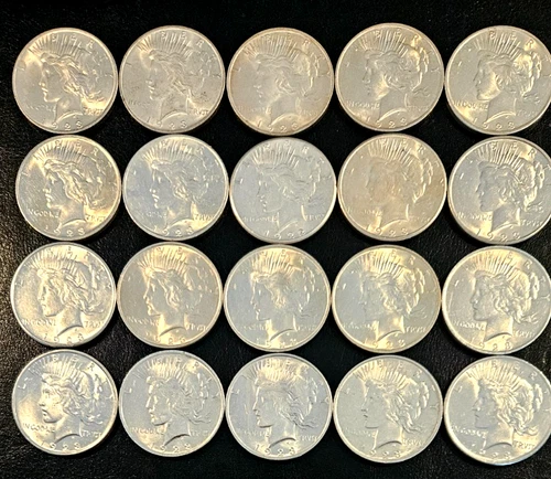 Gorgeous Set of 20 1922 Peace Dollars CH/BU/GEM Luster, Full Roll Collector Lot
