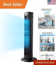 30 Inch Tower Fan for Bedroom, Quiet Oscillating Standing Fan with 3 Speeds, ...