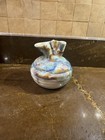 Rare Turquoise Blue Gold Drip Glaze Erik Hertz Pottery Oil Lamp Signed Handmade — photo 1