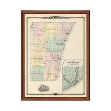 Old Map of Kewaunee County, WI 1878 - Vintage Wisconsin Art