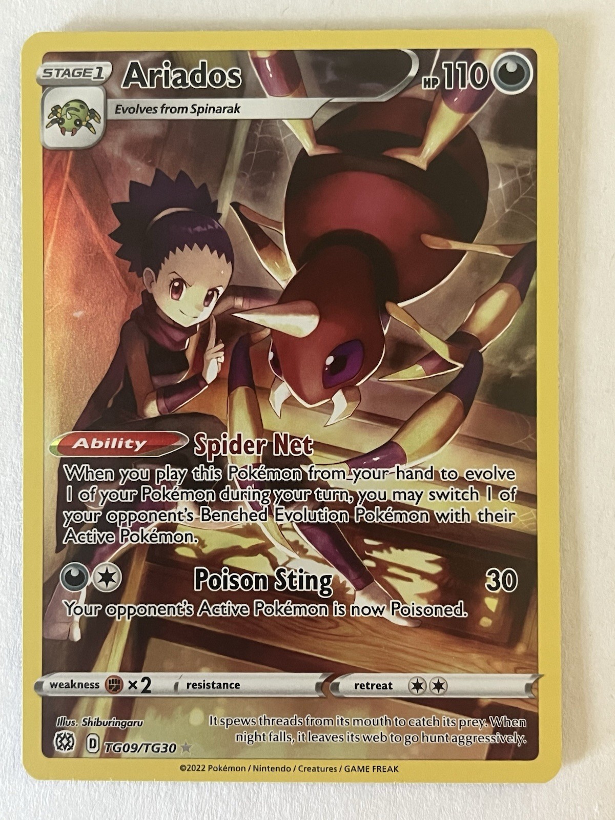 Ariados TG09/TG30 Astral Radiance Trainer Gallery Pokemon TCG Holo Card NM