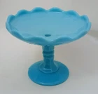Vintage Epergne Base Blue Opaline Milk Glass Compote No Flute Vase Top France