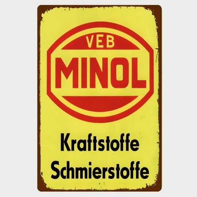 Metal sign VEB Minol fuels GDR advertising sign metal sign tel4023