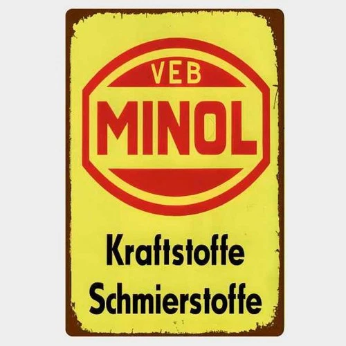 Metal sign VEB Minol fuels GDR advertising sign metal sign tel4023