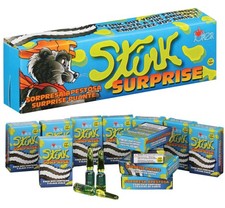 72 Skunk Glass Stink Bombs 2 Retail Display Cases Fart Prank Joke Gag