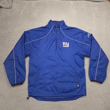 Reebok New York Giants Pullover Jacket Mens Small Blue On Field Quarter Zip NFL