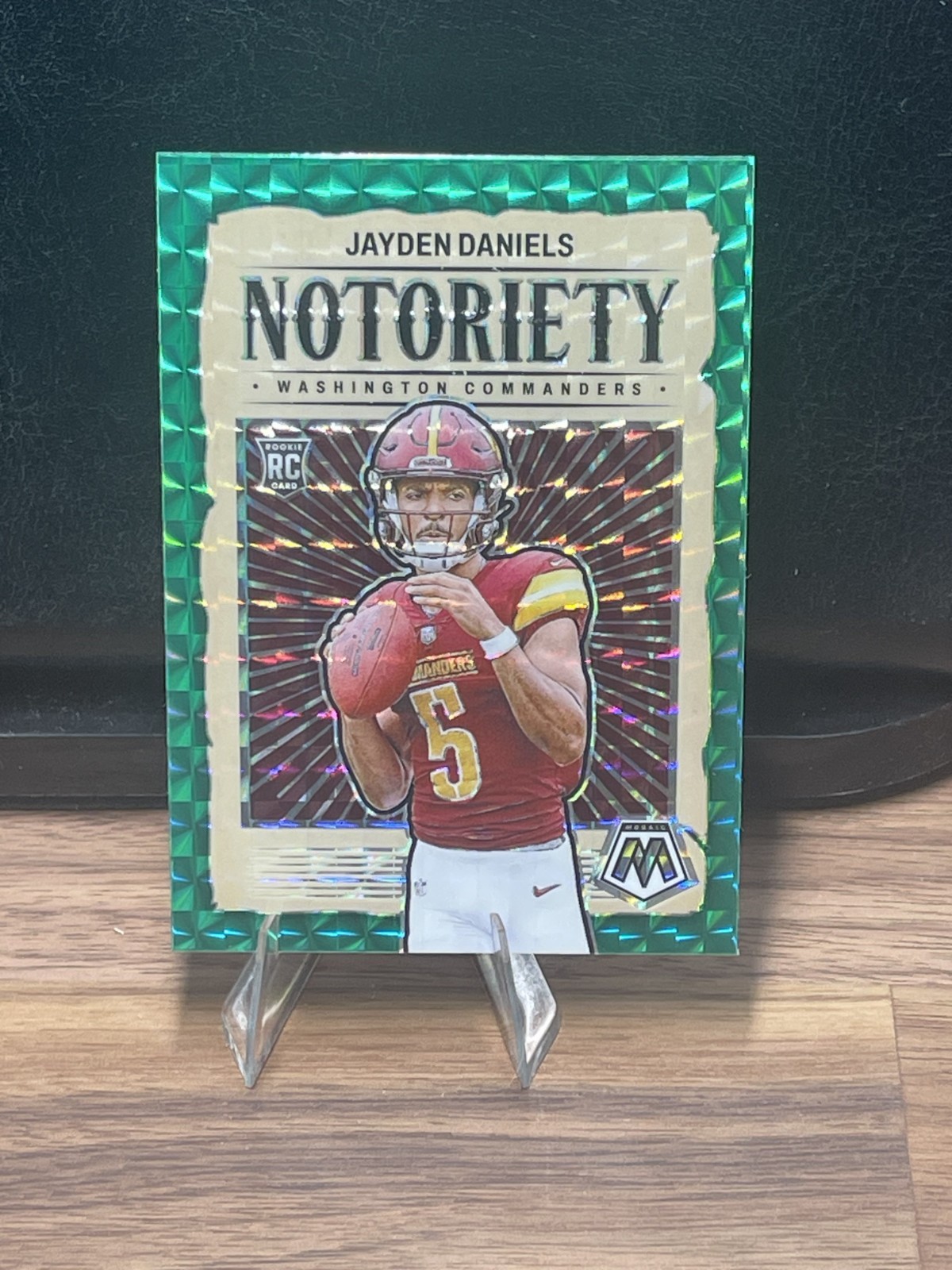 2024 Panini Mosaic - Notoriety Jayden Daniels #19 Green Mosaic Prizm (RC)
