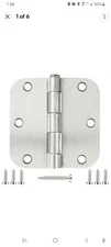 6 Pack Nickel Door Hinges Brushed Nickel 3 1/2 Interior Door Hinges Satin Nickel