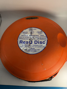 ResQ Disc Throwable Emergency Rescue Disc for Water and Ice, Without Bag, 100'