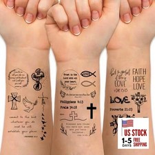 72 Pcs Christian Motivational Bible Verse Quotes Bible Verse Quotes Tattoo-Q727