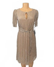 Adrianna Papell Women's Shimmery Midi Dress with Belt