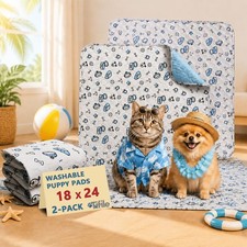 Washable Pee Pads for Dogs, 2 Pack Reusable Puppy Pads, Absorbent Whelping Pads