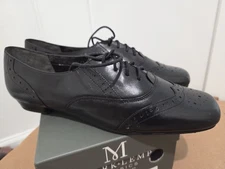 New Mark Lemp Classics Oxford Flats Shoes Black 9.5 In Box