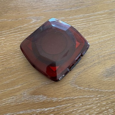 Vintage Illuminated Makeup Mirror Compact Faceted Gem Design Amber Works *READ*